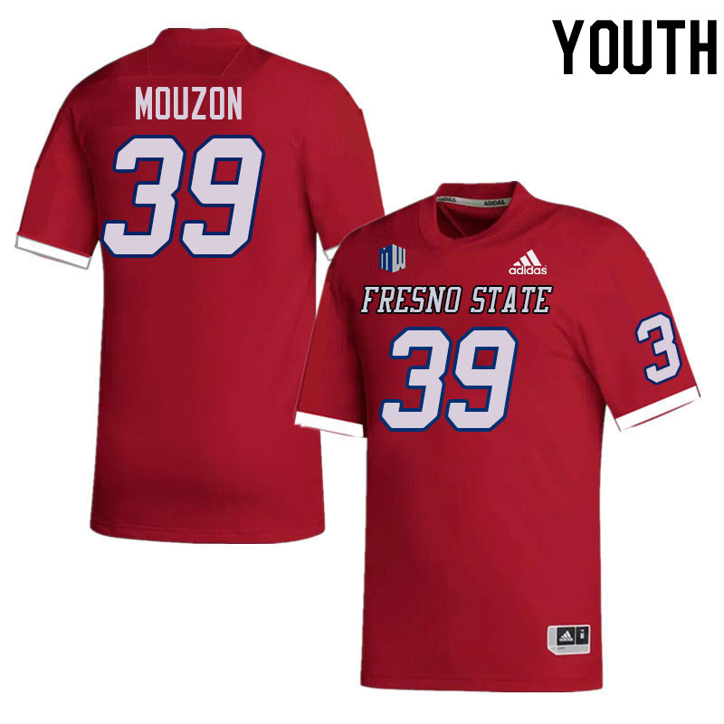 Youth #39 Loyall Mouzon Fresno State Bulldogs College Football Jerseys Stitched-Red